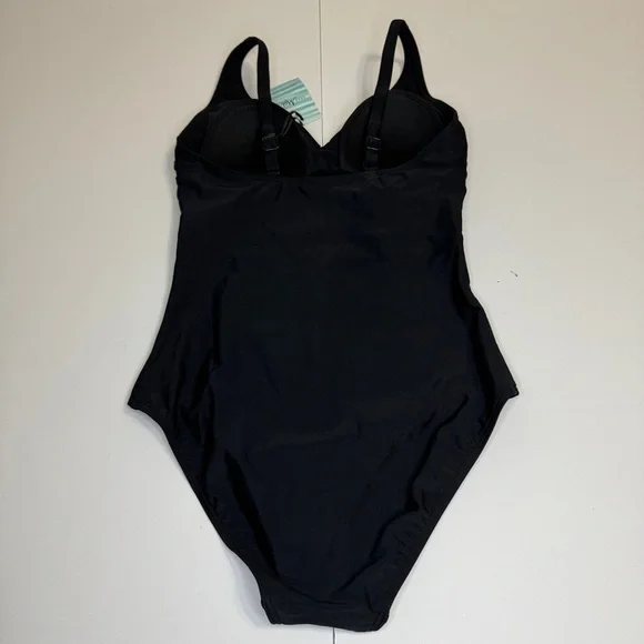 Pour Moi Sahara Crochet Waist Control Swimsuit Black Size Small NWT - Picture 3 of 10